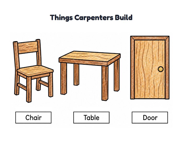 Things Carpenters Build worksheet (Easy, Pre-K–K)