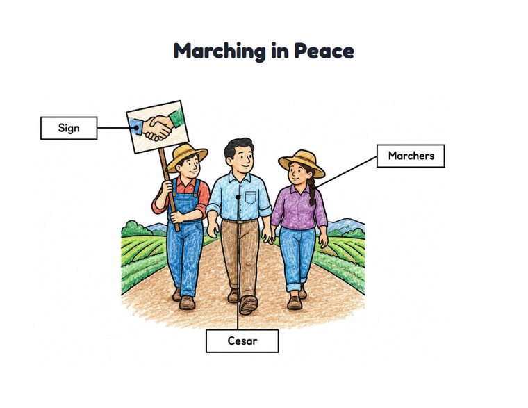 Marching in Peace worksheet (Easy, Pre-K–K)