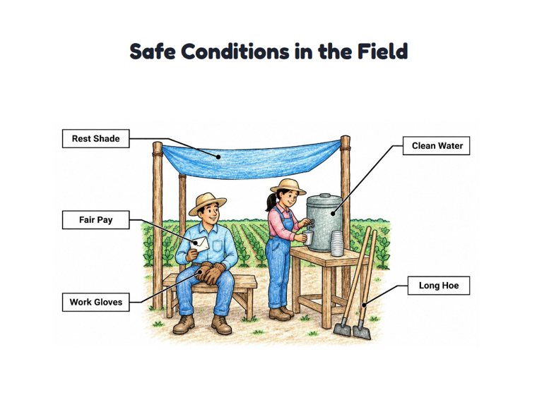 Safe Conditions in the Field worksheet (Medium, Grades 1–2)