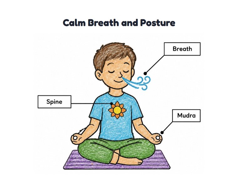 Calm Breath and Posture worksheet (Easy, Pre-K–K)