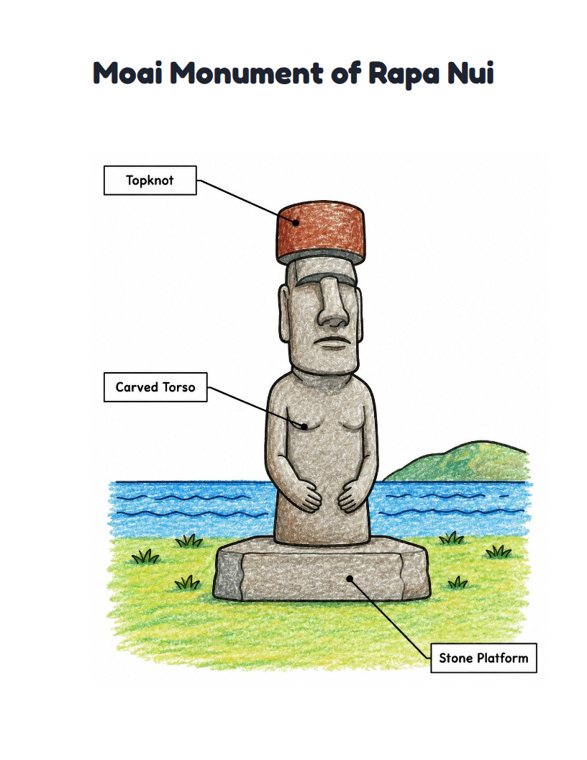 Moai Monument of Rapa Nui worksheet (Easy, Pre-K–K)
