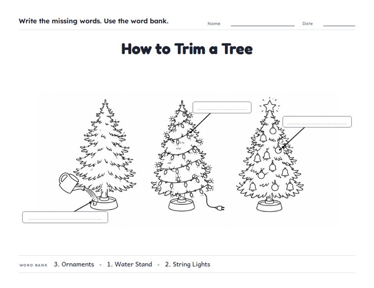 How to Trim a Tree worksheet (Medium, Grades 1–2)