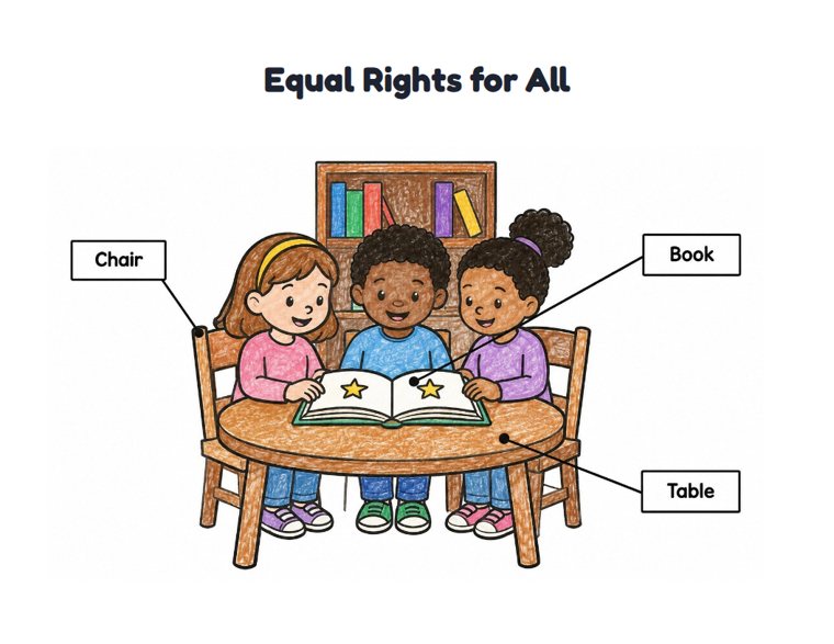 Equal Rights for All worksheet (Easy, Pre-K–K)
