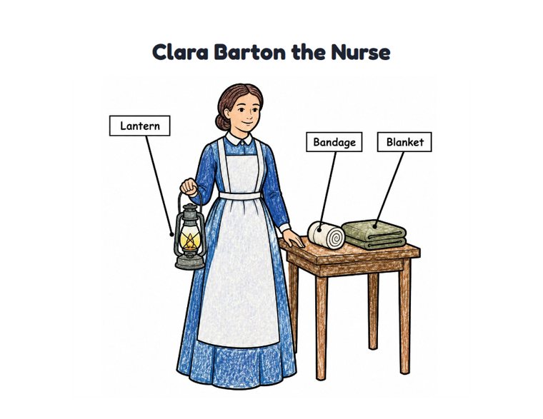 Clara Barton the Nurse worksheet (Easy, Pre-K–K)