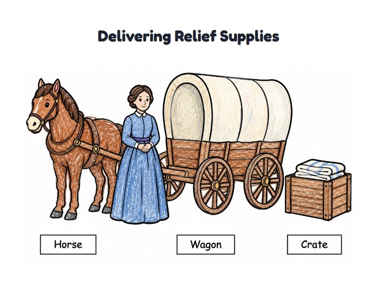 Delivering Relief Supplies worksheet (Easy, Pre-K–K)