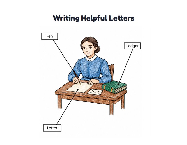 Writing Helpful Letters worksheet (Easy, Pre-K–K)
