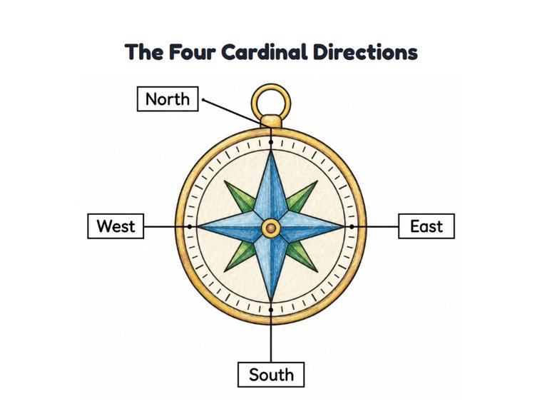 The Four Cardinal Directions worksheet (Medium, Grades 1–2)