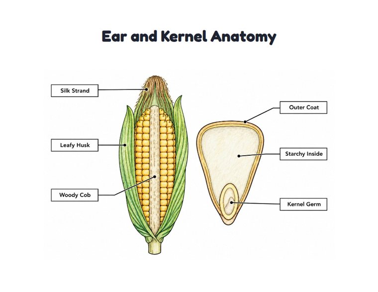 Ear and Kernel Anatomy worksheet (Hard, Grades 3–4)