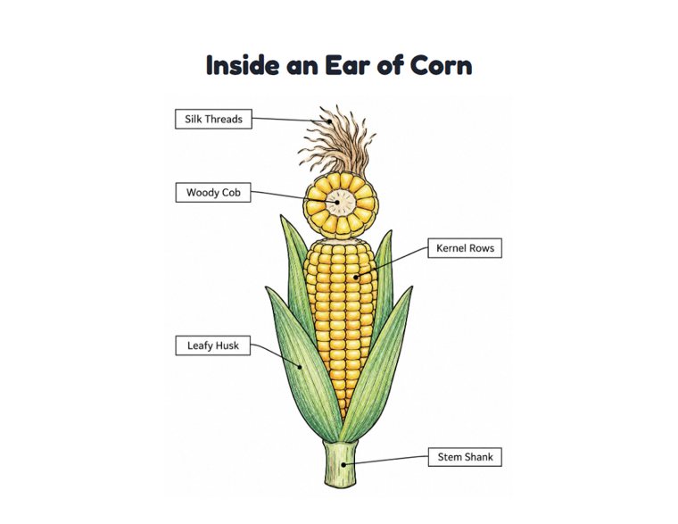 Inside an Ear of Corn worksheet (Medium, Grades 1–2)