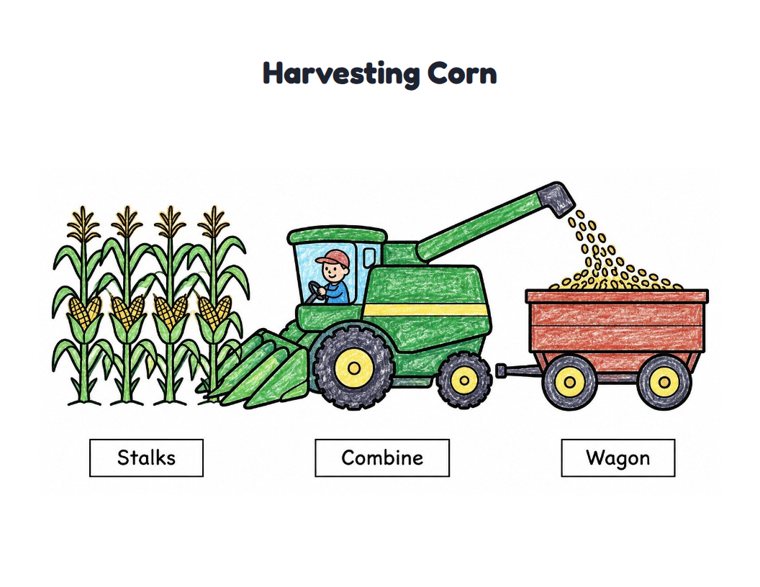 Harvesting Corn worksheet (Easy, Pre-K–K)