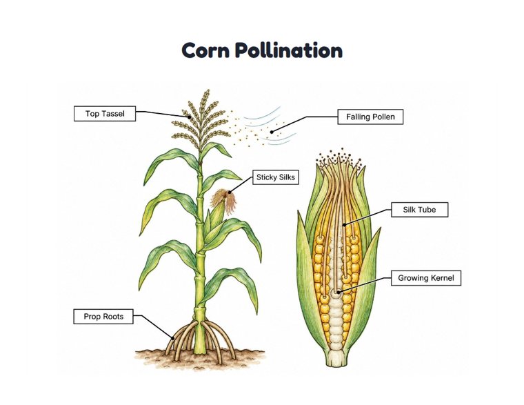 Corn Pollination worksheet (Hard, Grades 3–4)