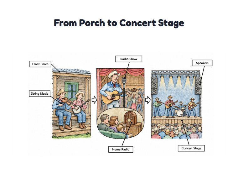 From Porch to Concert Stage worksheet (Hard, Grades 3–4)