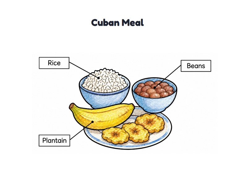 Cuban Meal worksheet (Easy, Pre-K–K)