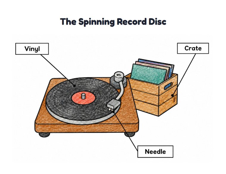 The Spinning Record Disc worksheet (Easy, Pre-K–K)