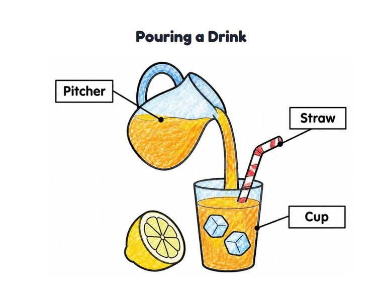 Pouring a Drink worksheet (Easy, Pre-K–K)