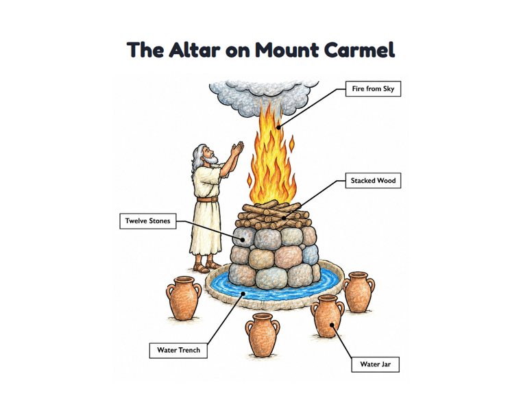 The Altar on Mount Carmel worksheet (Medium, Grades 1–2)
