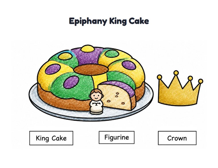 Epiphany King Cake worksheet (Easy, Pre-K–K)