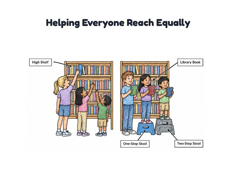 Helping Everyone Reach Equally worksheet (Medium, Grades 1–2)