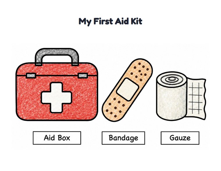 My First Aid Kit worksheet (Easy, Pre-K–K)