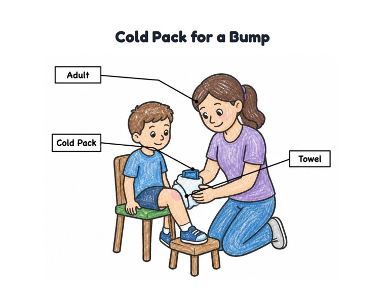 Cold Pack for a Bump worksheet (Easy, Pre-K–K)