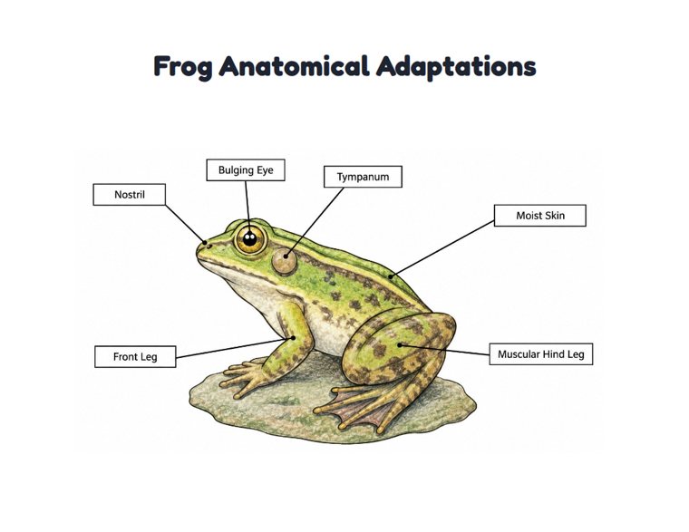 Frog Anatomical Adaptations worksheet (Hard, Grades 3–4)