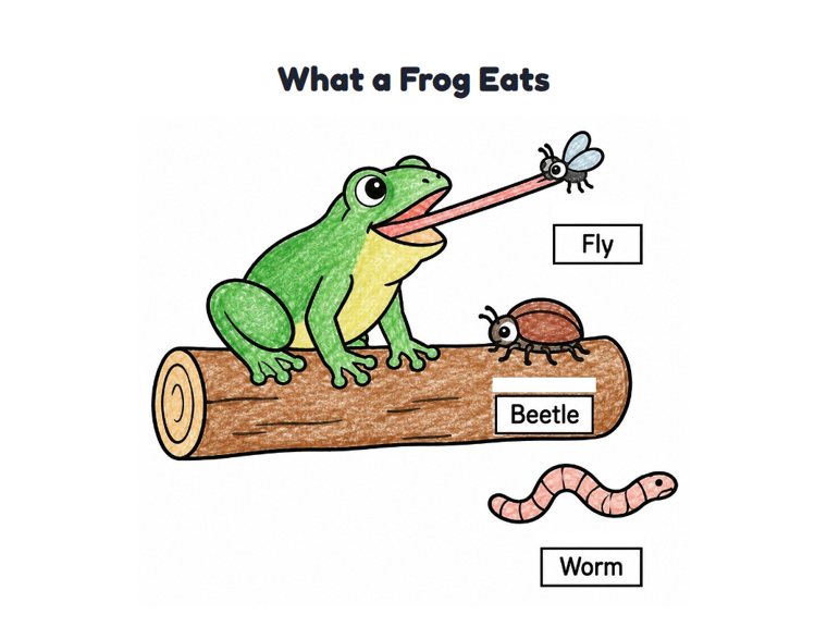 What a Frog Eats worksheet (Easy, Pre-K–K)