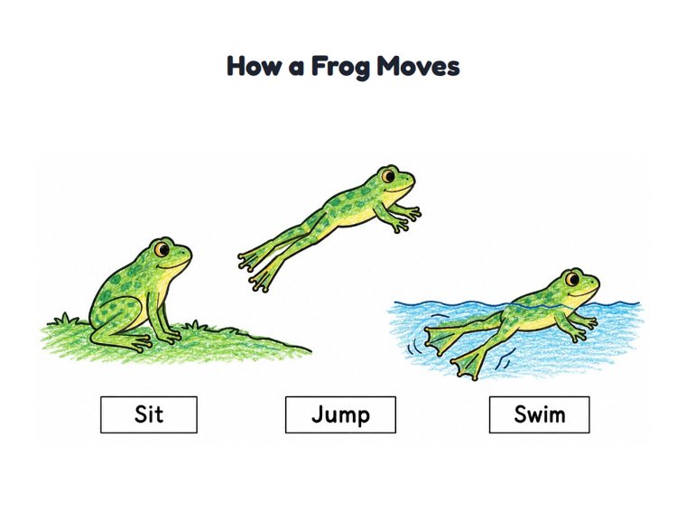How a Frog Moves worksheet (Easy, Pre-K–K)