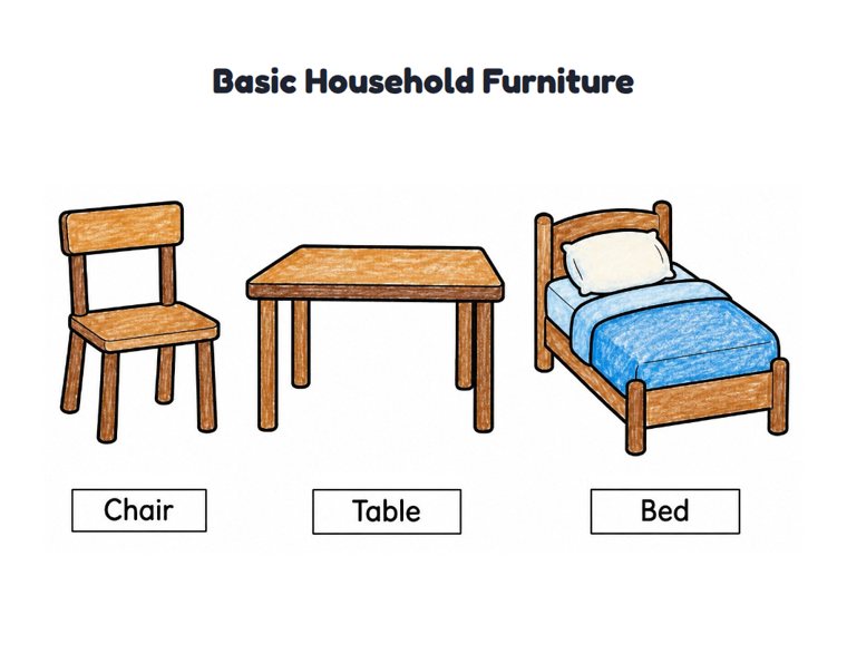 Basic Household Furniture worksheet (Easy, Pre-K–K)