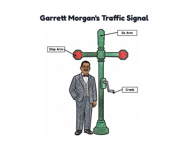 Garrett Morgan's Traffic Signal worksheet (Easy, Pre-K–K)