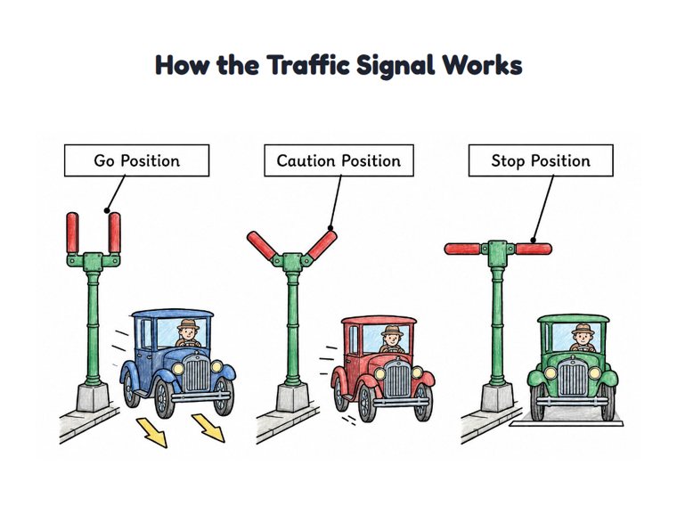 How the Traffic Signal Works worksheet (Medium, Grades 1–2)