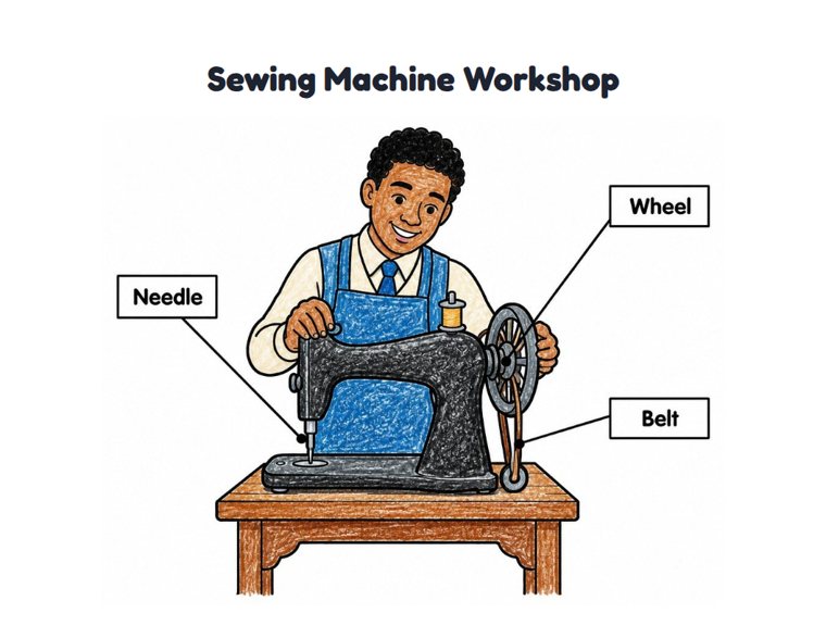 Sewing Machine Workshop worksheet (Easy, Pre-K–K)