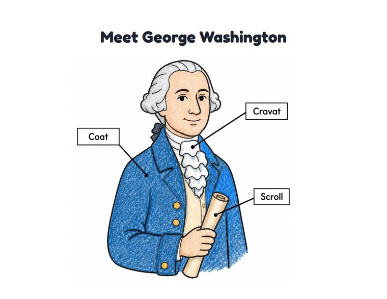 Meet George Washington worksheet (Easy, Pre-K–K)