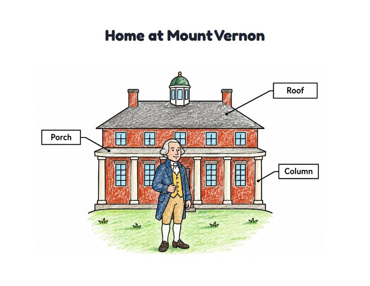 Home at Mount Vernon worksheet (Easy, Pre-K–K)