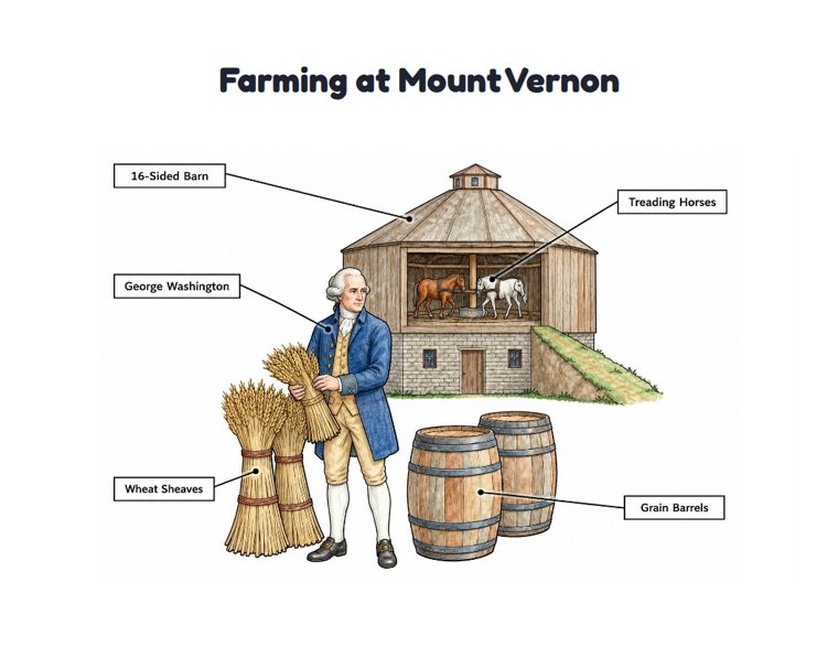 Farming at Mount Vernon worksheet (Hard, Grades 3–4)