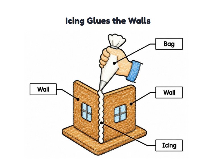 Icing Glues the Walls worksheet (Easy, Pre-K–K)