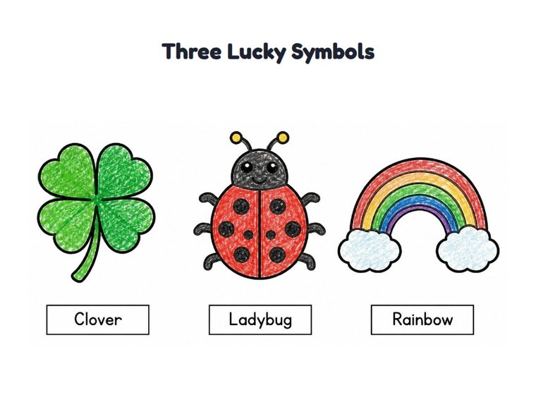 Three Lucky Symbols worksheet (Easy, Pre-K–K)