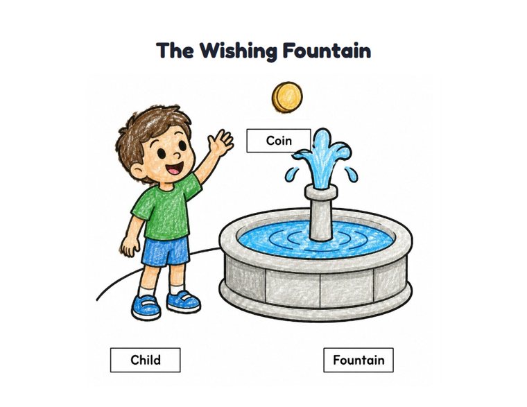 The Wishing Fountain worksheet (Easy, Pre-K–K)