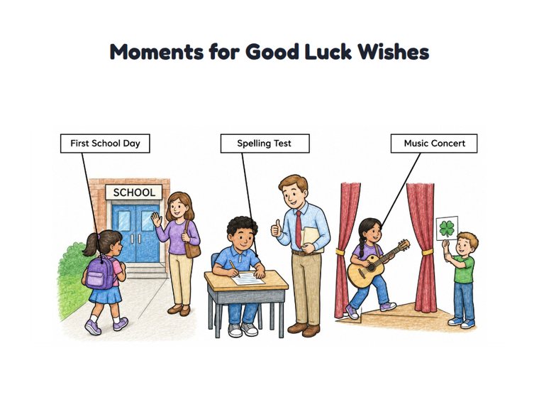 Moments for Good Luck Wishes worksheet (Medium, Grades 1–2)