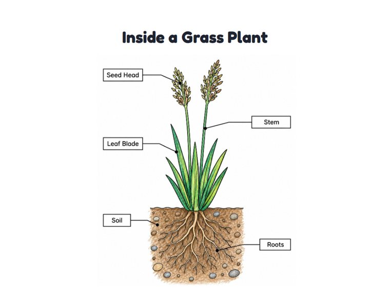 Inside a Grass Plant worksheet (Medium, Grades 1–2)