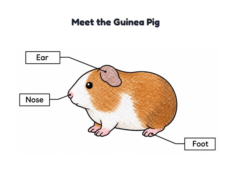 Meet the Guinea Pig worksheet (Easy, Pre-K–K)