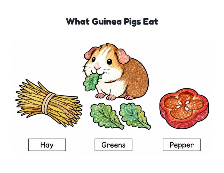 What Guinea Pigs Eat worksheet (Easy, Pre-K–K)