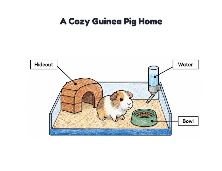 A Cozy Guinea Pig Home worksheet (Easy, Pre-K–K)