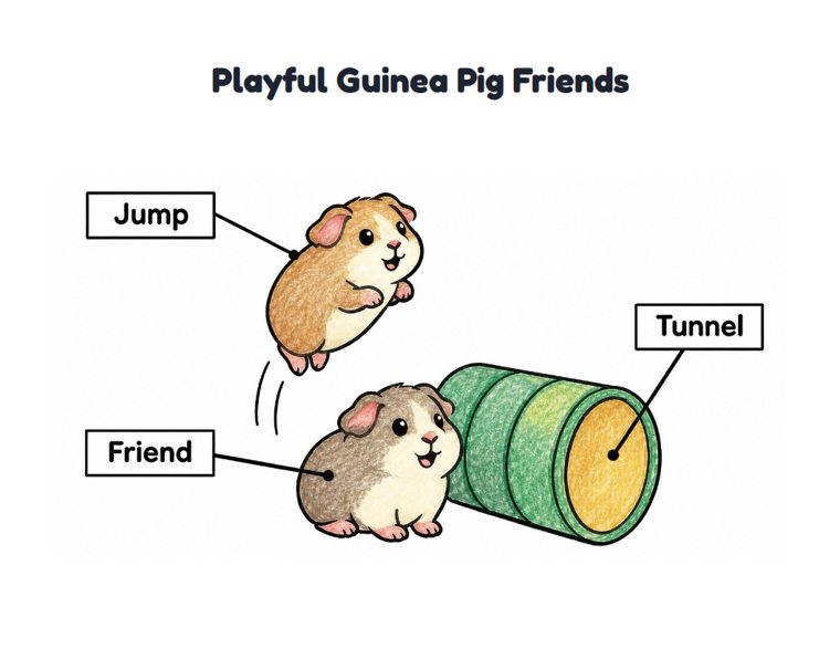 Playful Guinea Pig Friends worksheet (Easy, Pre-K–K)