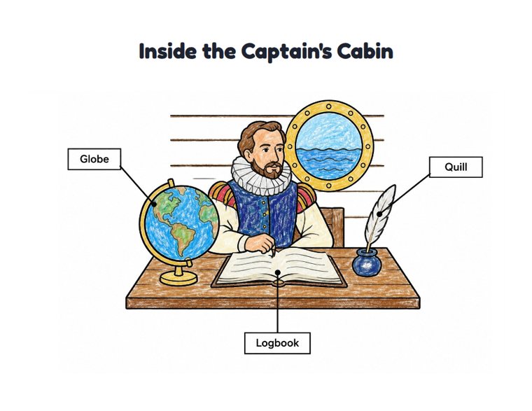 Inside the Captain's Cabin worksheet (Easy, Pre-K–K)