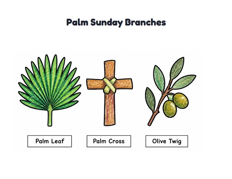 Palm Sunday Branches worksheet (Easy, Pre-K–K)