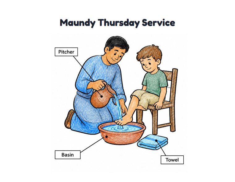 Maundy Thursday Service worksheet (Easy, Pre-K–K)
