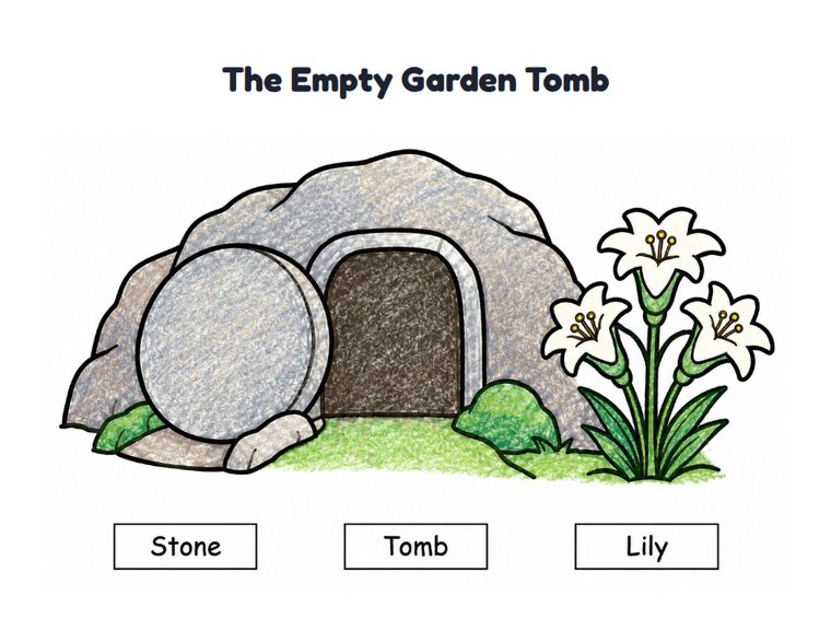The Empty Garden Tomb worksheet (Easy, Pre-K–K)