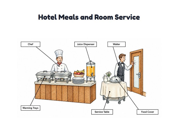 Hotel Meals and Room Service worksheet (Hard, Grades 3–4)