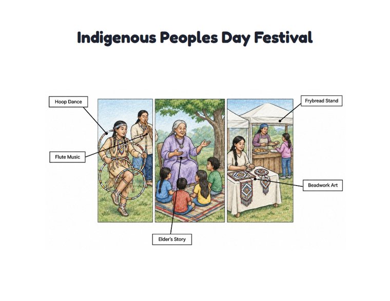 Indigenous Peoples Day Festival worksheet (Hard, Grades 3–4)