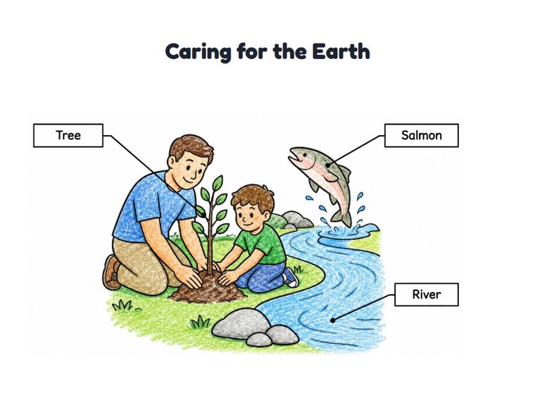 Caring for the Earth worksheet (Easy, Pre-K–K)